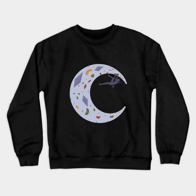 Moon Climber Blue Crewneck Sweatshirt by spal_visuals